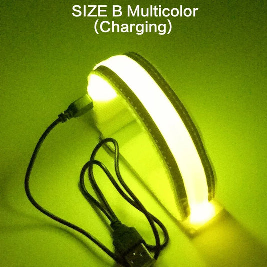1PC USB Rechargeable LED Armband with Reflective Safety Strap for Night Running Cycling