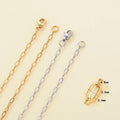 Polished Paper Clip Chain 2.5/2.7/4mm Stainless Steel Necklace Trendy Layering Choker