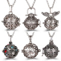 Aromatherapy Angel Wings Colorful Zircon Cage Locket Necklace Glowing Warm Ball 2022
