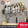 30/40/50CM Punch-Free Bathroom Shelf Shampoo Rack Aluminum Shower Organiser Without Drilling Toilet Shelf Bathroom Accessories