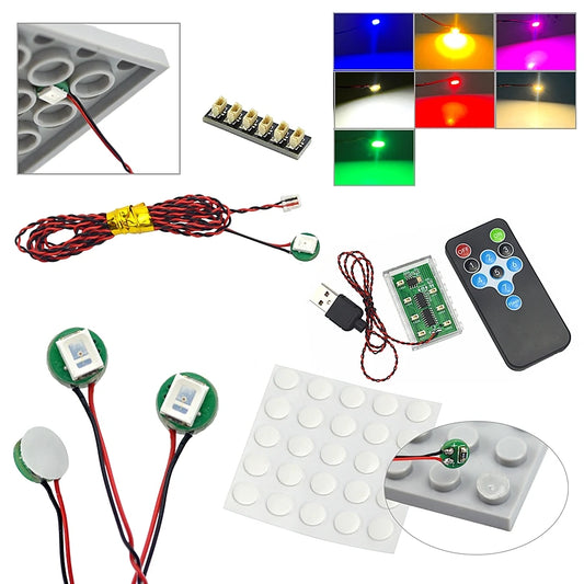 DIY 0.8mm Pin 1x1 1x2 1x4 Length 50cm SMD LED 2835 Remote Control Building Block Flash