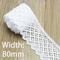 (5Meter/roll) White Beige Cotton Embroidered Lace Net Ribbons Fabric Trim DIY Sewing