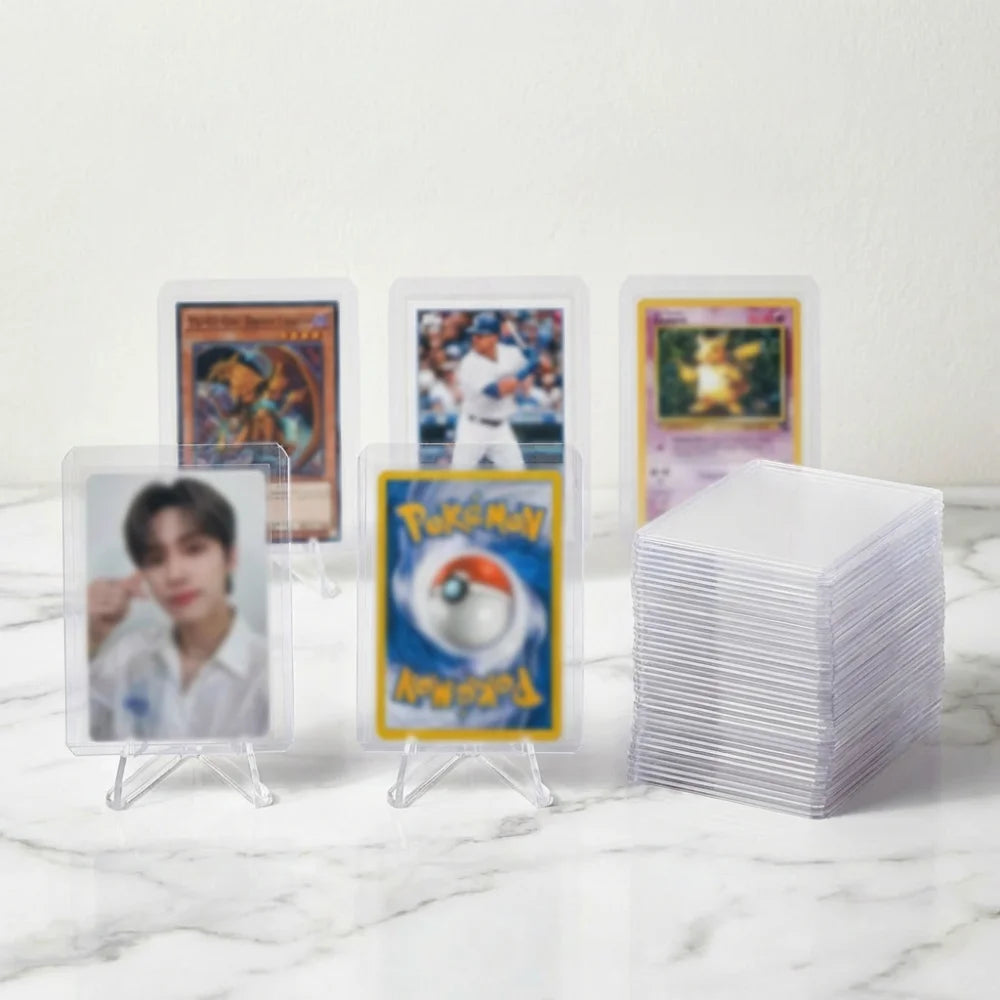 10/25/50PCS 35PT Rigid Card Toploaders for Korean Kpop Photocard Pokemon TCG Clear 3x4" Hard Plastic Sleeves Sports Card Holders