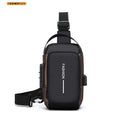 Homefish Men's Sling Chest Bag Oxford Fabric Crossbody Pack With Phone Pocket Zip Closure For Daily Commute