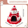 new Christmas Tree Shaped Knitted Dog & Cat Hut Thick Chenille Yarn Winter Pet Condo Lightweight Stable Structure