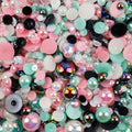 10g Mix Size Jelly Resin Flatback Rhinestone AB Imitation Pearl Beads For Nail Art DIY