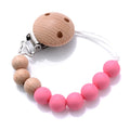 Baby Beech Pacifier Clip Round Colorful Silicone Teething Beads Food Grade Dummy Holder