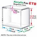 Choose Your Size 5mm Acrylic Stackable Display Case for Booster Box or Elite Trainer Box (ETB), Clear Magnetic Closure Box for