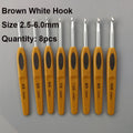 8Pcs Crochet Hooks Set 2.5-6.0mm Ergonomic Knitting Needles Crochet Hooks with Soft