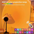 LED Sunset Lamp RGB, Mini USB Projector Light Remote Control for Bedroom Bedside