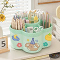 Rotating Pen Holder Desk Organizers Large Capacity Pen Storage Box Cosmetic Brush