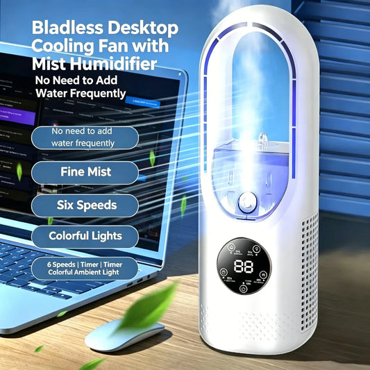 Desktop Cooling Fan Humidifier 2 In 1 Silent Circulation Air Cooler With Touch LED Display For Office Bedroom Dorm Amagi