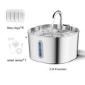 ZYFeeder 2.2L Automatic Water Fountain Stainless Steel Pet Water Feeder Cat/Dog Drink