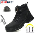 Rotating Button New Safety Shoes Men Anti-smash Anti-puncture Work Shoes Fashion Men