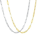 Polished Paper Clip Chain 2.5/2.7/4mm Stainless Steel Necklace Trendy Layering Choker