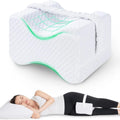 Knee Pillow for Side Sleepers with Straps, Soft Memory Foam Leg & Knee Pillow, Memory