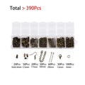210-400pcs/Box Jewelry Making Kits Lobster Clasp Open Jump Rings End Crimps Beads Box
