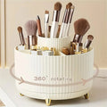 360 Rotating Makeup Organizer Plastic Cosmetic Storage 5 Compartments Multi-Functional