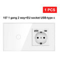 NYWP EU 86*86mm 1Gang 2Way Dual Touch Switch Tempered Glass Panel Stair Switch Bedroom