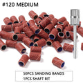 100pcs/50pcs Sanding Cap Bands For Electric Manicure Machine 180#/120#/80# Grit Nail