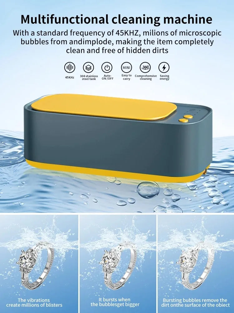 USB Powered Ultrasonic Cleaner High Frequency Vibration Machine Multi-Purpose Jewelry