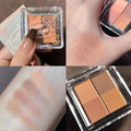 3Color Glitter Purple Eyeshadow Palette Mini Portable Earth Color Matte Eyeshadow Long