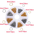 210-400pcs/Box Jewelry Making Kits Lobster Clasp Open Jump Rings End Crimps Beads Box