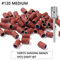 100pcs/50pcs Sanding Cap Bands For Electric Manicure Machine 180#/120#/80# Grit Nail