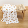 Elinfant 120x110cm Bamboo Cotton Baby Muslin Swaddle Blanket Cute Soft Print Baby Towel