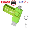 High Speed USB Type C USB Flash Drive 128GB Free Key Chain Pendrive 64GB Orange 2 in 1