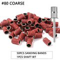 100pcs/50pcs Sanding Cap Bands For Electric Manicure Machine 180#/120#/80# Grit Nail