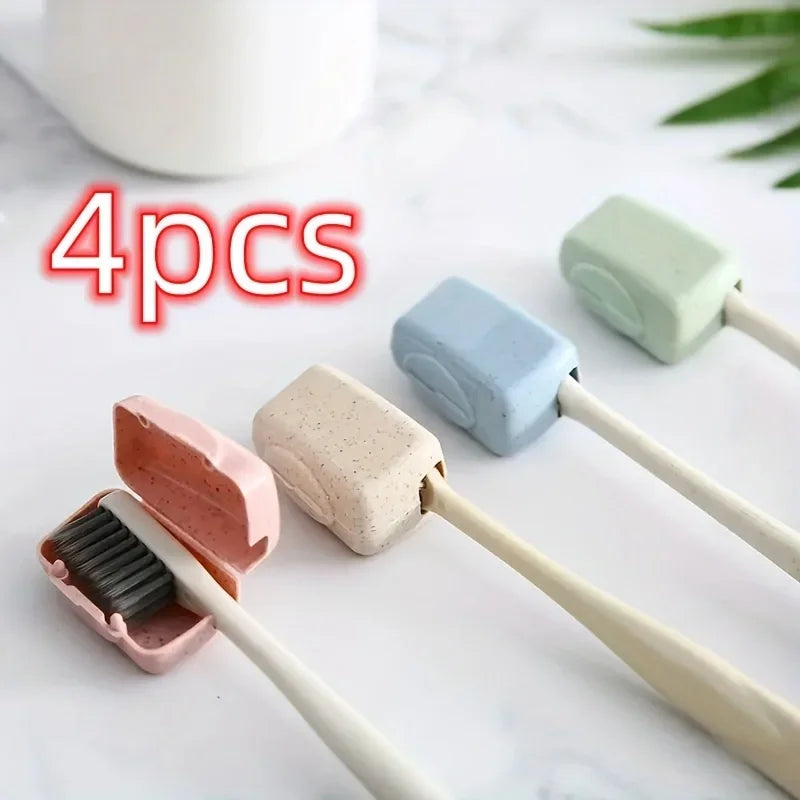 4pcs toothbrush head cover, travel portable toothbrush box, toothbrush protective cover,