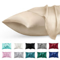2pcs Luxury Satin Envelope Pillowcase Solid Color, Silk Like High-End Nighttime Hair Protection, Woven Fabric, Active Printing