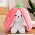 25cm Cute Strawberry Carrot Rabbit Plush Toy Stuffed Creative Into Fruit Transform Baby