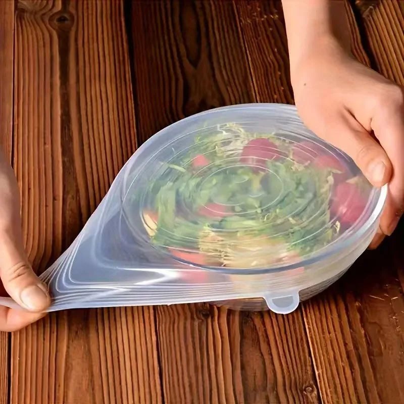 6PCS Useful Reusable Fresh-keeping Cover Non-slip Kitchen Gadgets Silicone Lids Stretch