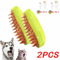 Electric Dog Steamer Brush Grooming 3 in 1 Dog Steam Brush Pet Remove Tangles and Loose