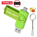 High Speed USB Type C USB Flash Drive 128GB Free Key Chain Pendrive 64GB Orange 2 in 1