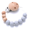 Baby Beech Pacifier Clip Round Colorful Silicone Teething Beads Food Grade Dummy Holder