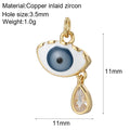 Y2k Boho Evil Blue Eye Heart Necklace for Women Golden Angle Flower Collars Diy Pendant