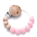 Baby Beech Pacifier Clip Round Colorful Silicone Teething Beads Food Grade Dummy Holder
