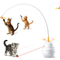 ROJECO 2 in 1 Interactive Laser Cat Toy with Suction Automatic Feather Teaser Toys for Cat Pet Smart Kitten Indoor Toy Supplies