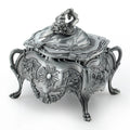 Anastasia Once upon a December Wind-Up Musical Box Round Alloy with Embossed Rose Decor Romantic Valentines Day Gift