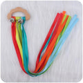 BPA-free Non-toxic Baby Ribbon Wooden Ring Teether Montessori Style Sensory Toy Newborns Color Recognition Educational Toys