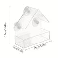 1A@ Bird Feeder Clear Window Outside Hanging Bird Feeder House with Suction Cup for