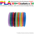 Colored PLA Filament for 3D Pen Printing 36M 50M 100M 150M 200M Smoke-free Safe Plastic