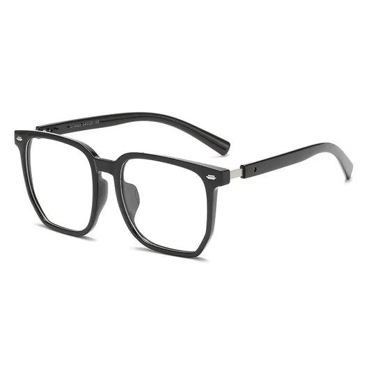 Anti Blue Light Photosensitive Color Changing Polygonal Large Frame Myopia Glasses 6023