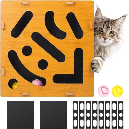 Sandpaper Surface Cat Nail File Enrichment Box Claw Care Stress Free Scratch Puzzle Durable Bell Ball Interactive Maze Scratcher