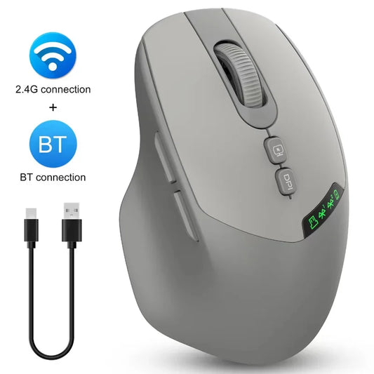 Explosions mute Bluetooth 2.4G Dual-Mode Wireless Mouse DPI Adjustable Power Digital