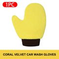 SEAMETAL Microfiber Car Washing Glove Double-Faced Thickened Coral Fleece Cleaning Brush Gloves Car Detailing Cleaner Care Tool
