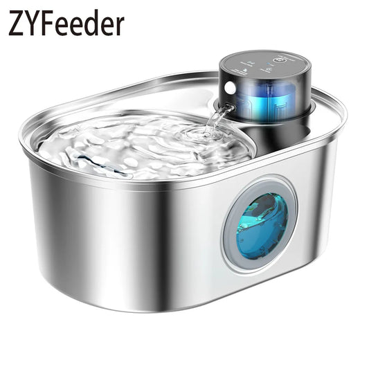 108oz/3.2L Stainless Steel Wireless Cat and Dog Drinker Rechargeable Automatic Pet